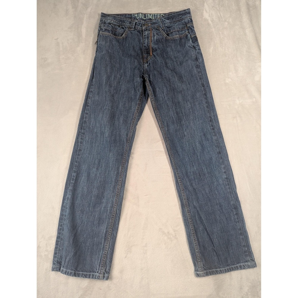 Ecko Unltd Jeans Mens 32x30 Blue Relaxed Straight Medium Wash Denim Casual